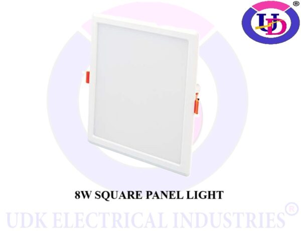 UDK 8 WATT False Ceiling PC Body Square Shape LED Panel Light, IP 20 Rating, DUST Proof, Indoor USE, HPF Driver, 2 Year Warranty (Cool White 6500K