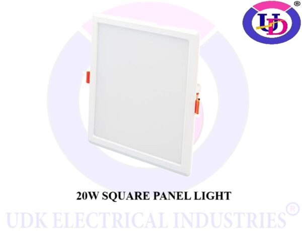 UDK 20 WATT False Ceiling PC Body Square Shape LED Panel Light, IP 20 Rating, DUST Proof, Indoor USE, HPF Driver, 2 Year Warranty (Warm white)