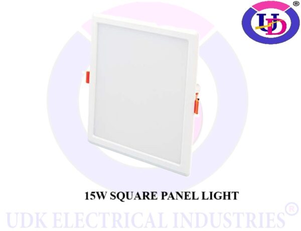 UDK 15 WATT False Ceiling PC Body Square Shape LED Panel Light, IP 20 Rating, DUST Proof, Indoor USE, HPF Driver, 2 Year Warranty (Warm white)